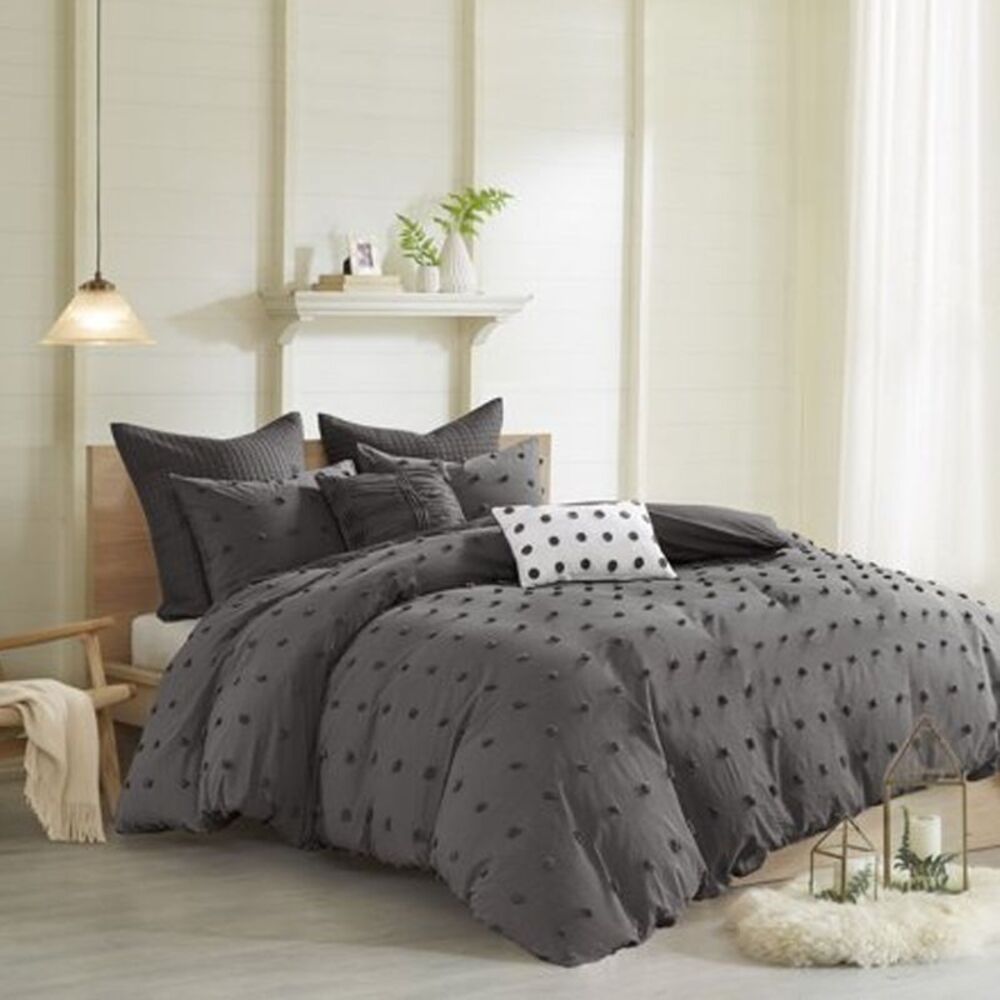 Urban Habitat - 5pc Twin/Twin Extra Long Urban Habitat Kay Cotton  Charcoal